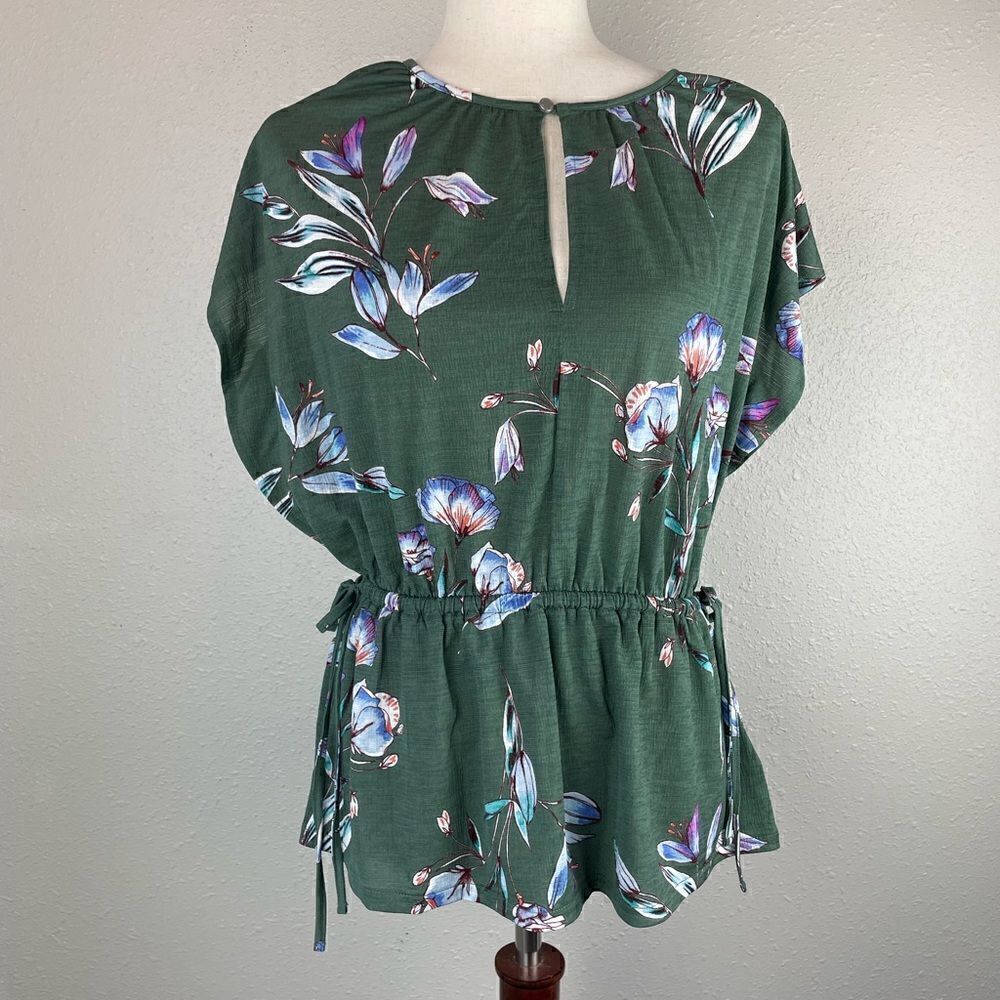 NWOT RACHEL Rachel Roy Green Floral Tunic Top Size XS